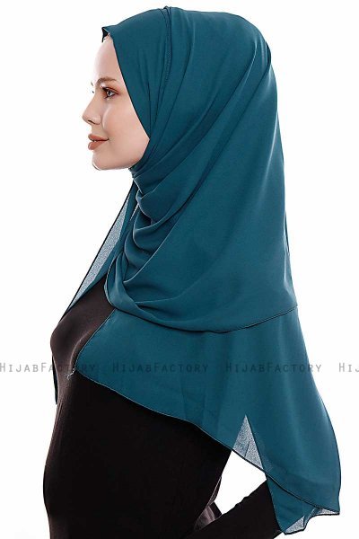 Yara - Mörkgrön Praktisk One Piece Crepe Hijab
