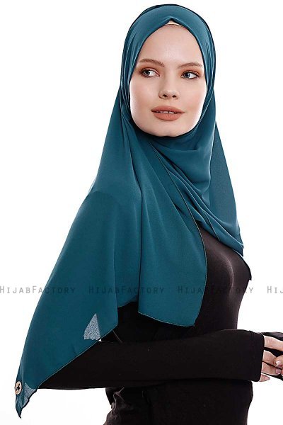Yara - Mörkgrön Praktisk One Piece Crepe Hijab