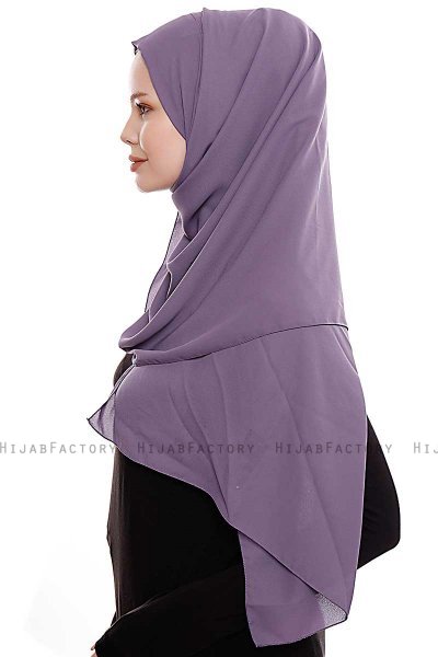Yara - Plommon Praktisk One Piece Crepe Hijab
