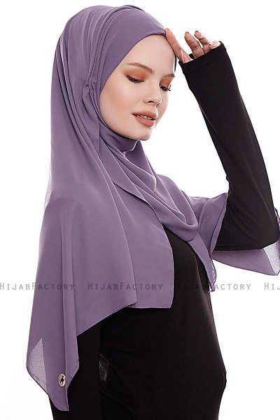Yara - Plommon Praktisk One Piece Crepe Hijab