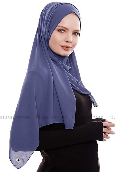 Yara - Royal Blue Praktisk One Piece Crepe Hijab