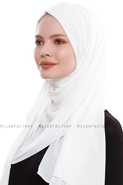Yara - Vit Praktisk One Piece Crepe Hijab