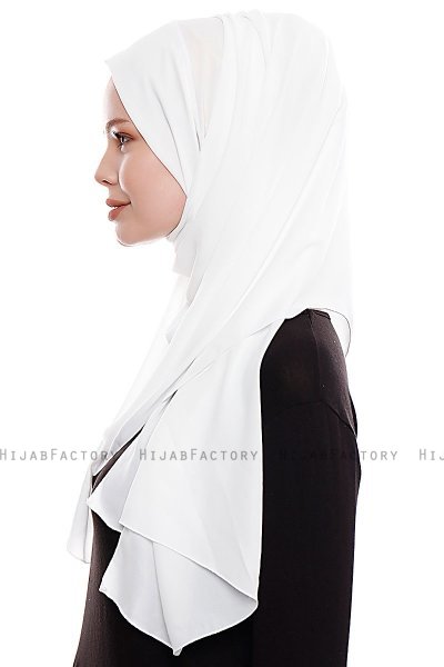 Yara - Vit Praktisk One Piece Crepe Hijab