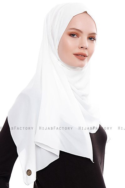 Yara - Vit Praktisk One Piece Crepe Hijab