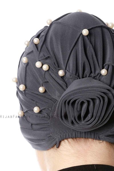 Yaren - Antracit Crepe Chiffon Turban - Sehr-i Sal