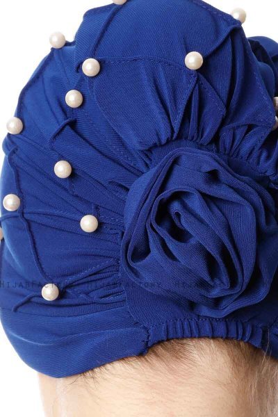 Yaren - Blå Crepe Chiffon Turban - Sehr-i Sal