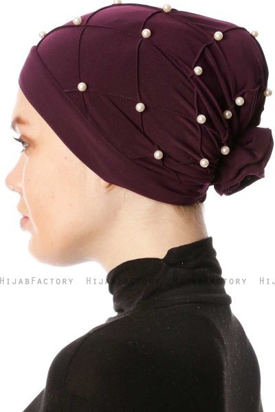 Yaren - Lila Crepe Chiffon Turban - Sehr-i Sal
