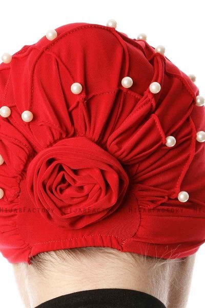 Yaren - Röd Crepe Chiffon Turban - Sehr-i Sal