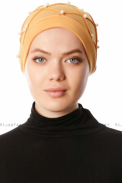Yaren - Senapsgul Crepe Chiffon Turban - Sehr-i Sal