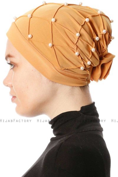 Yaren - Senapsgul Crepe Chiffon Turban - Sehr-i Sal