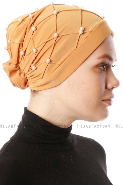 Yaren - Senapsgul Crepe Chiffon Turban - Sehr-i Sal