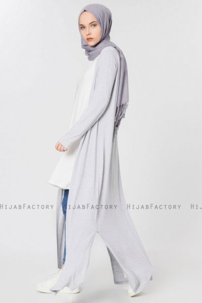Yasmin Grå Lång Cardigan Miss Halima 280088a