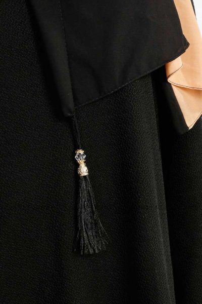 Yelda Svart & Senapsgul Chiffon Hijab Sjal Madame Polo 130035-5