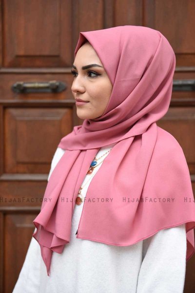 Zahra - Mörkrosa Crepe Hijab - Mirach