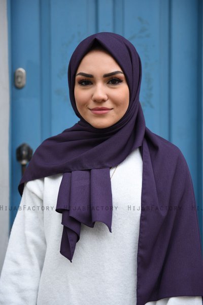 Zahra - Plommon Crepe Hijab - Mirach