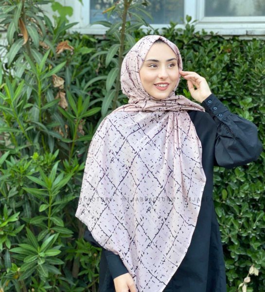 Zakiyah - Beige Mönstrad Bomull Hijab