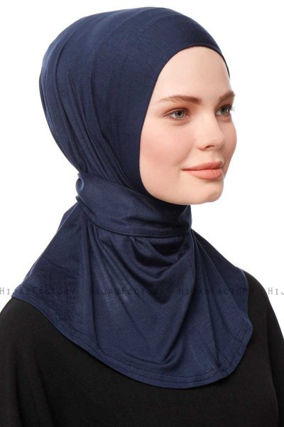 Zeliha - Marinblå Praktisk Viskos Hijab