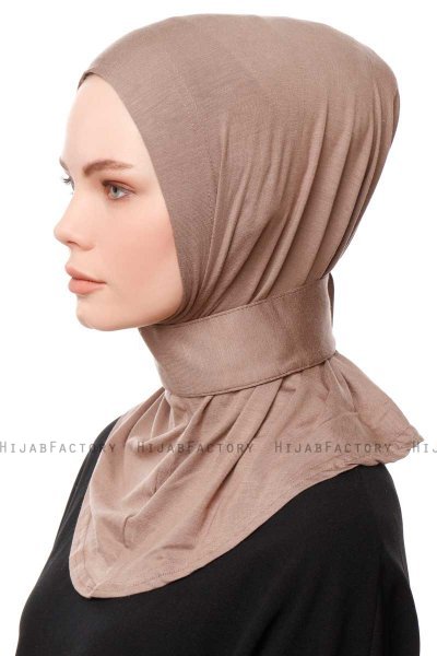 Zeliha - Mörk Taupe Praktisk Viskos Hijab