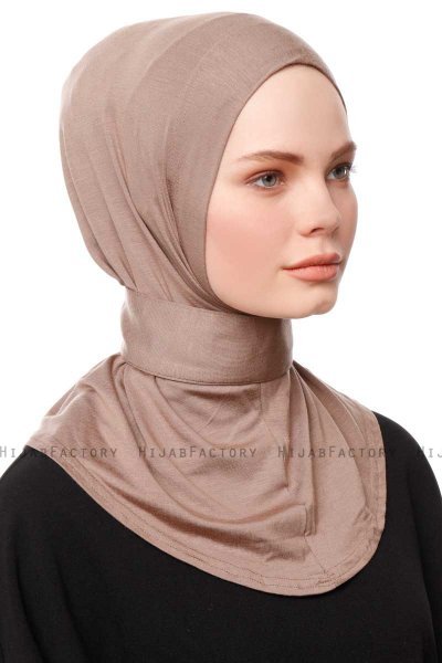 Zeliha - Mörk Taupe Praktisk Viskos Hijab