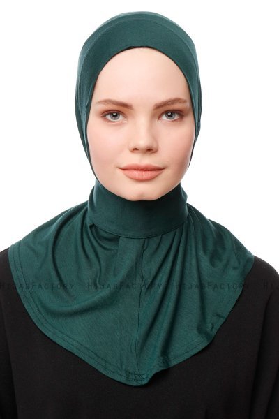 Zeliha - Mörkgrön Praktisk Viskos Hijab