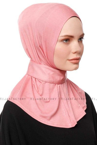Zeliha - Mörkrosa Praktisk Viskos Hijab