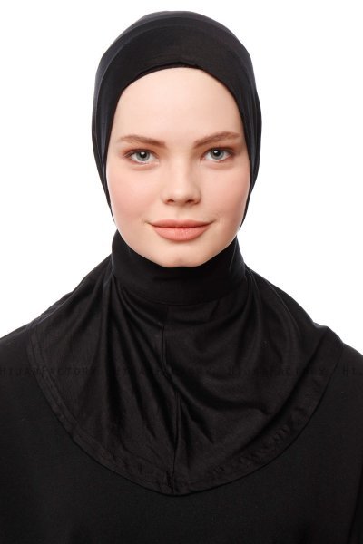 Zeliha - Svart Praktisk Viskos Hijab