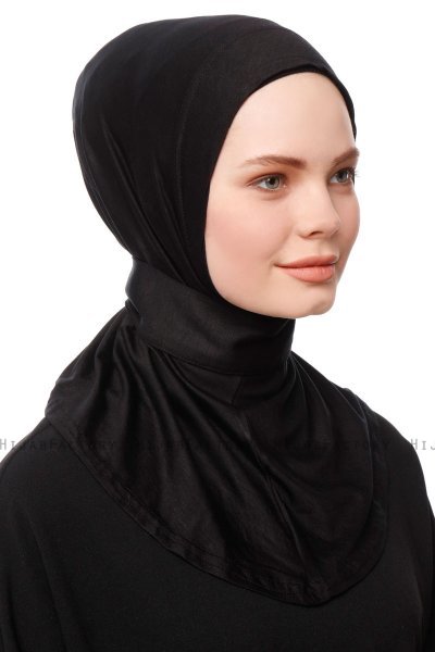 Zeliha - Svart Praktisk Viskos Hijab