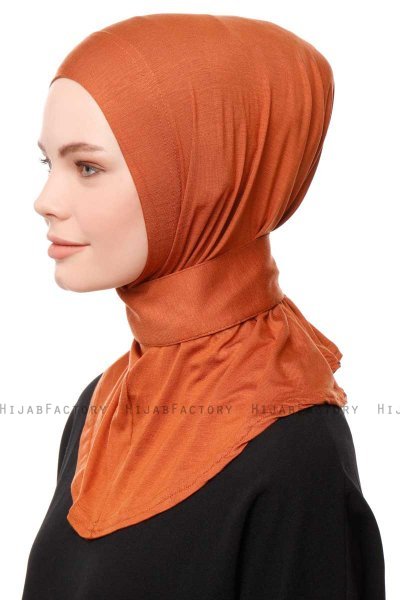 Zeliha - Tegelröd Praktisk Viskos Hijab