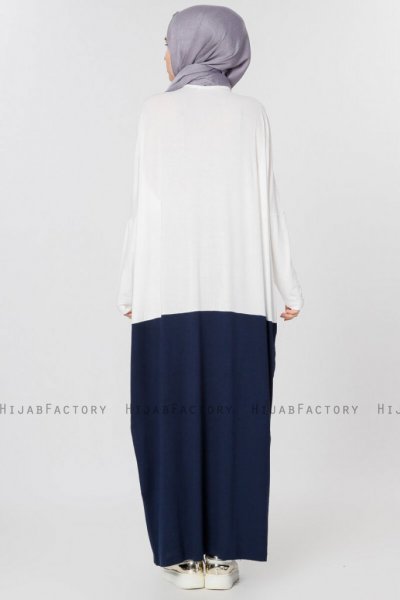 Zenia Vit & Marinblå Klänning Miss Halima 280142e