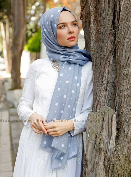 Zinera - Grå Mönstrad Hijab - Sal Evi
