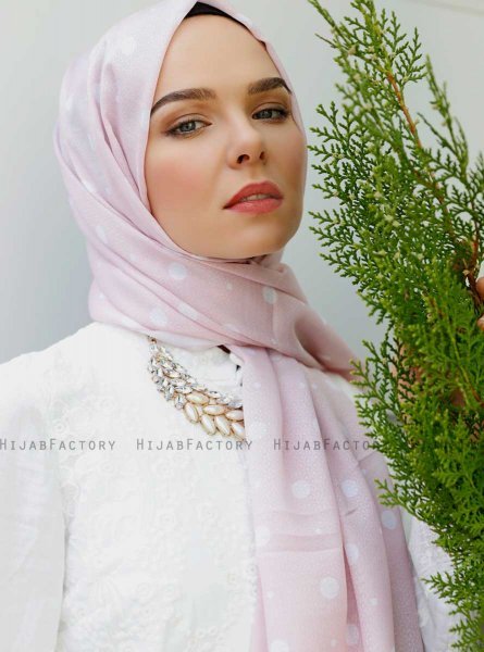 Zinera - Rosa Mönstrad Hijab - Sal Evi