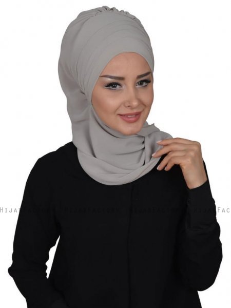 Zoe Taupe Chiffon Turban Ayse Turban 322803c
