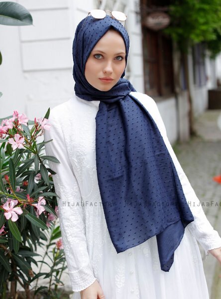 Malika - Marinblå Hijab - Sal Evi